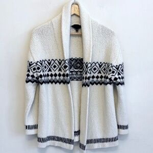 Nili Lotan Fair Isle Nordic Knit Open Cardigan Sweater Alpaca Wool Blend Size M